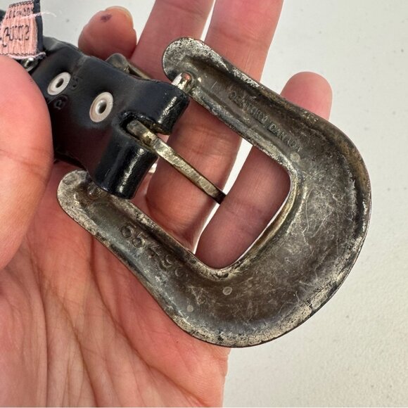 Vintage Johnny Goods Western Handcrafted Boho Leather Black Belt - Picture 10 of 10